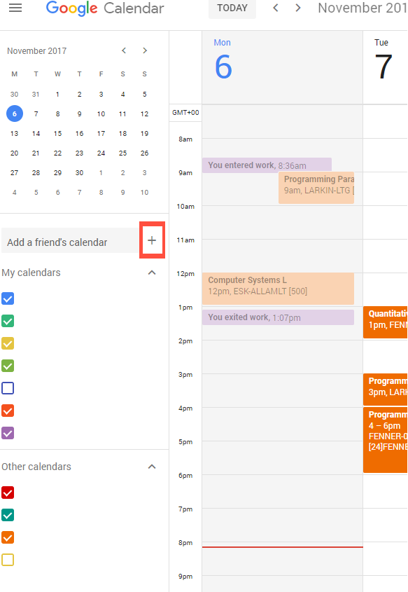 Google Calendar add timetable calendar