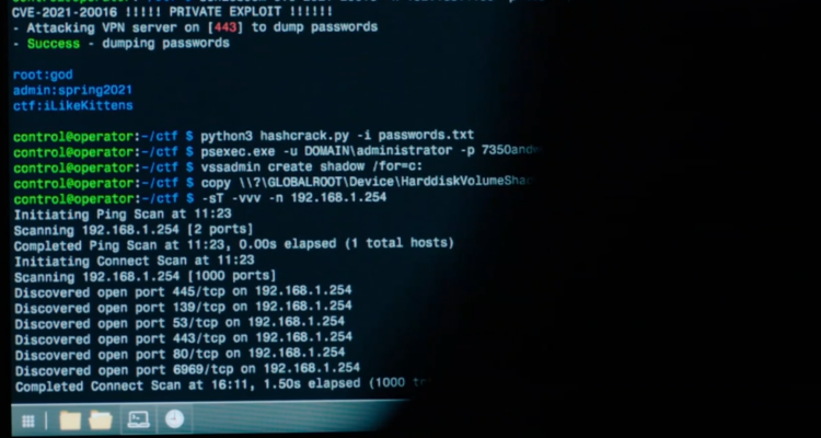 Screenshot of the terminal in The Undeclared War